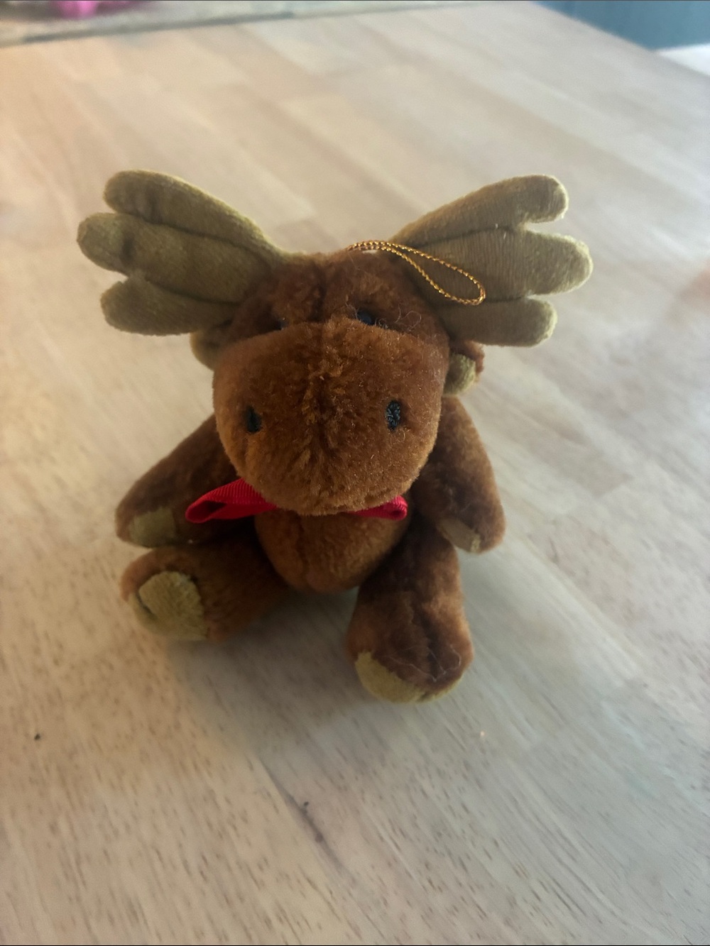 Boyds brand Brown Plush Moose Stuffed ornament 1990